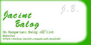 jacint balog business card